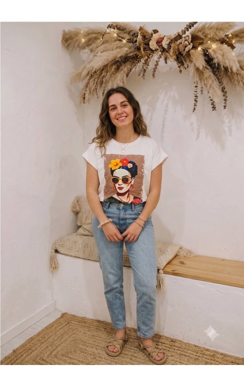 CAMISETA FRIDA BLANCO