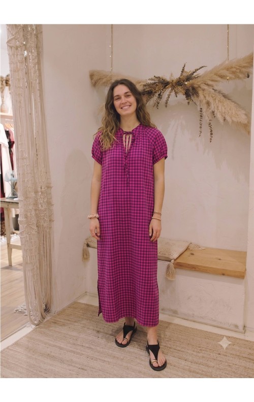 VESTIDO CUADROS FUXIA 2