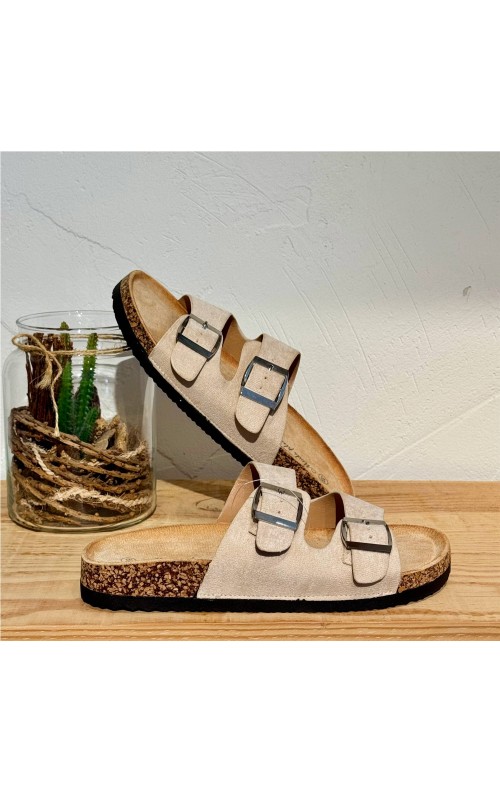 SANDALIA HEBILLA BEIGE