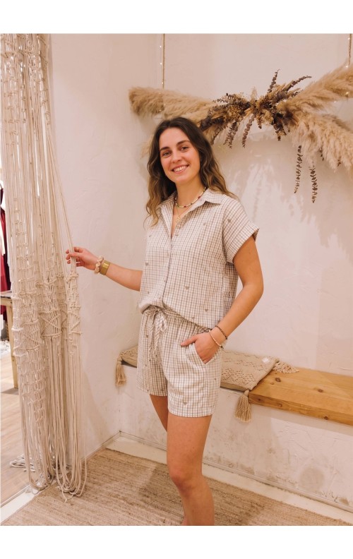 CAMISA LOVES VICHY BEIGE