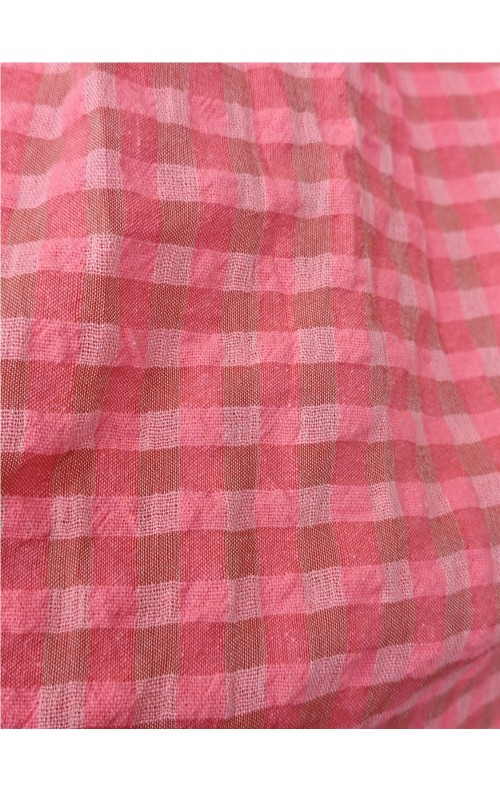 VESTIDO VICHY HALTER FUXIA