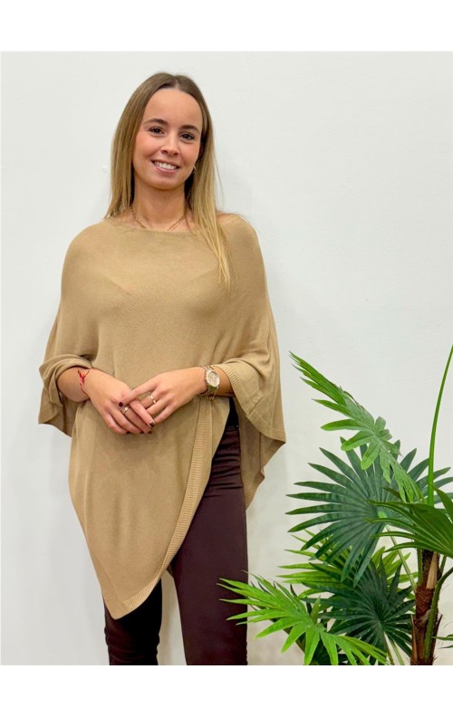 PONCHO LISO MARRON